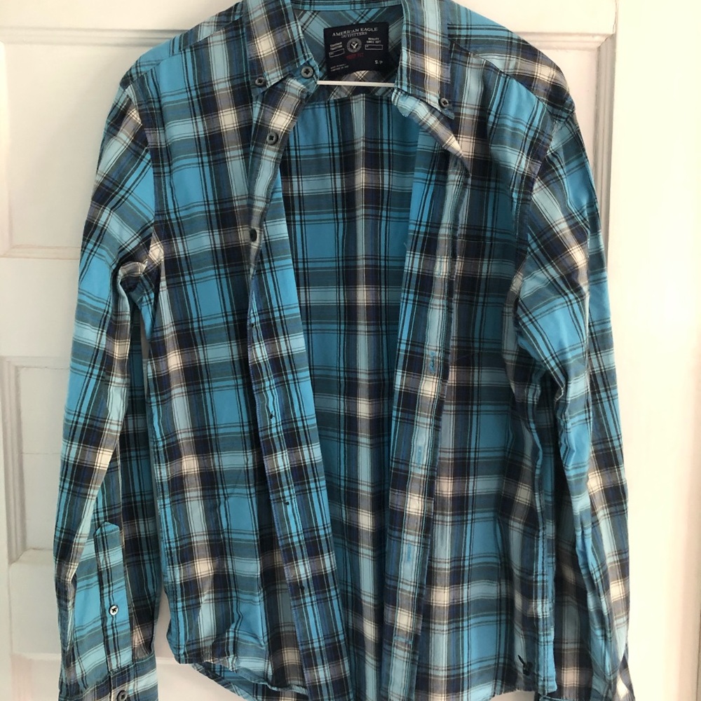 Blue Plaid Dress Shirt